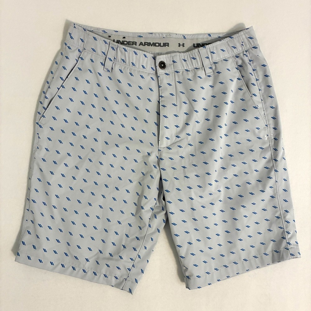 Under Armour Golf Shorts Mens Size 36 Performance Elastic Waist Preppy AOP